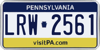 PA license plate LRW2561