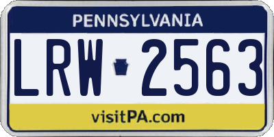 PA license plate LRW2563