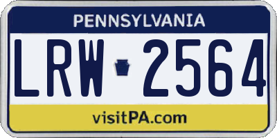 PA license plate LRW2564