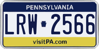 PA license plate LRW2566