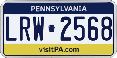 PA license plate LRW2568