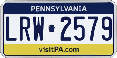 PA license plate LRW2579