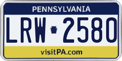 PA license plate LRW2580