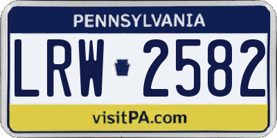 PA license plate LRW2582