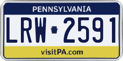 PA license plate LRW2591