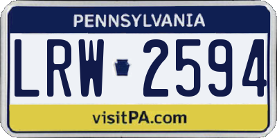 PA license plate LRW2594