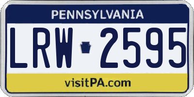 PA license plate LRW2595