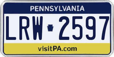 PA license plate LRW2597