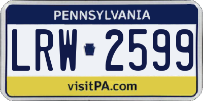 PA license plate LRW2599