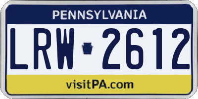 PA license plate LRW2612