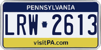 PA license plate LRW2613