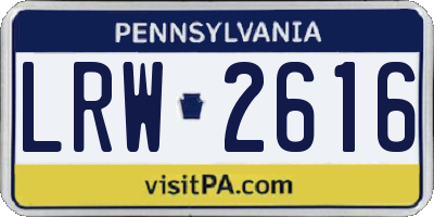 PA license plate LRW2616