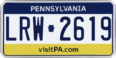 PA license plate LRW2619