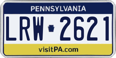 PA license plate LRW2621