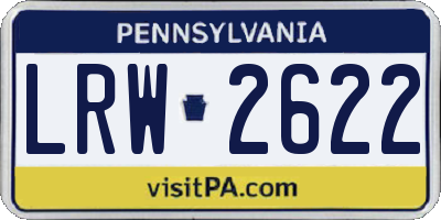 PA license plate LRW2622