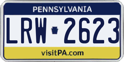 PA license plate LRW2623