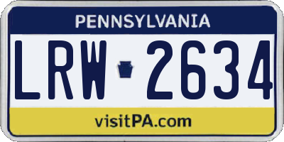 PA license plate LRW2634