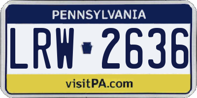 PA license plate LRW2636