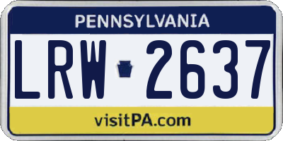 PA license plate LRW2637