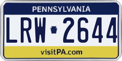 PA license plate LRW2644