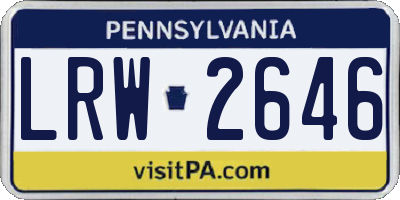 PA license plate LRW2646