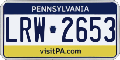 PA license plate LRW2653