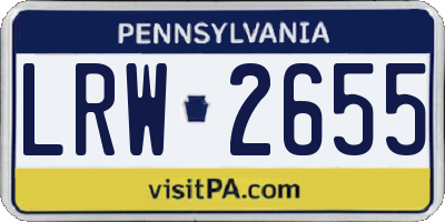 PA license plate LRW2655