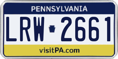 PA license plate LRW2661