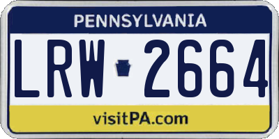 PA license plate LRW2664