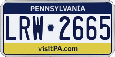 PA license plate LRW2665