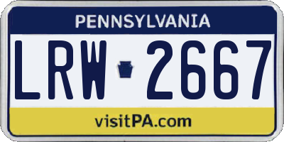 PA license plate LRW2667