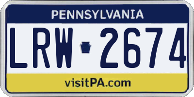 PA license plate LRW2674