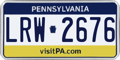 PA license plate LRW2676