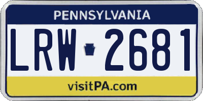 PA license plate LRW2681