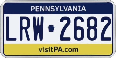PA license plate LRW2682