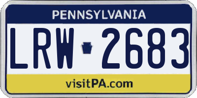 PA license plate LRW2683