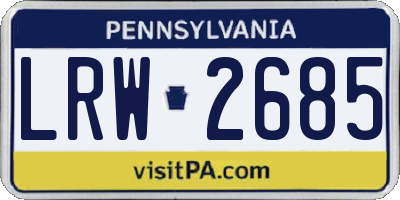 PA license plate LRW2685