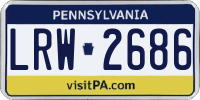 PA license plate LRW2686