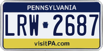 PA license plate LRW2687