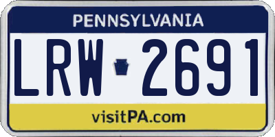 PA license plate LRW2691