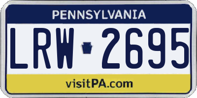 PA license plate LRW2695