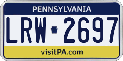 PA license plate LRW2697