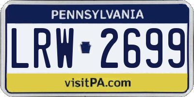 PA license plate LRW2699