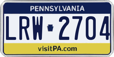 PA license plate LRW2704