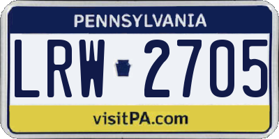 PA license plate LRW2705