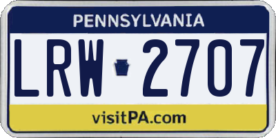 PA license plate LRW2707