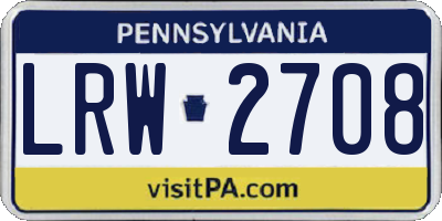 PA license plate LRW2708