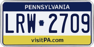 PA license plate LRW2709