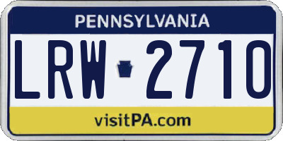 PA license plate LRW2710