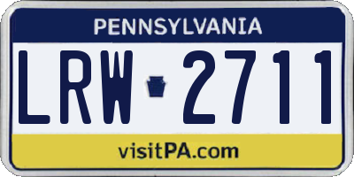 PA license plate LRW2711